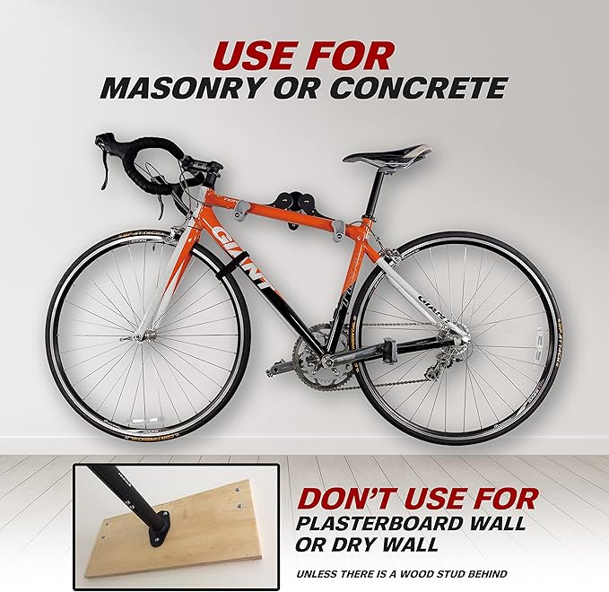 Ibera Wall Mount Hanger, Indoor Bicycle Hook Holder Storage Rack for Home or Garage