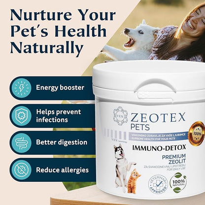 Zeolite Powder 100% Natural Food Supplement for Immunity & Detox, Digestive Health, Joint Health Supplement Powder, Liver Detox, Enhance Pet Health w/Easy-to-Use Pet Supplements, 350g/12.35 oz