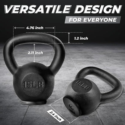 Yes4All Kettlebell Adjustable/Cast Iron/Protective Base Solid Smooth