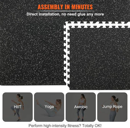 VEVOR 0.56Inch Thick Gym Floor Mats 25/12/6 Tiles