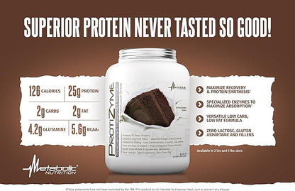 Metabolic Nutrition - Protizyme - Whey Protein Powder, High Protein, Low Carb, Low Fat with Digestive Enzymes, 24 Essential Vitamins and Minerals, Banana Creme, 2 Pound
