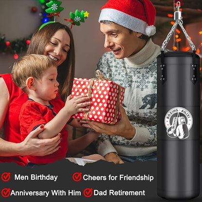 4FT Punching Bag for Adults/Kids, Unfilled Heavy Punching Bag, Boxing Bag Set with Punching Gloves, Wraps, Chain, Ceiling Hook for MMA Kickboxing Boxing Karate Muay Thai Taekwondo