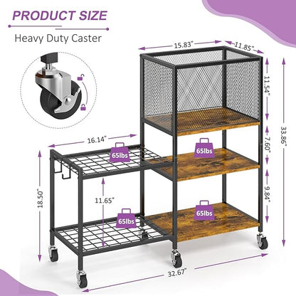 5 Tier Dumbbell Rack, Yoga Mat Storage Holder, Home Gym Storage Rack, Workout Equipment Storage Organizer, Weight Storage Holder Rack with Hooks and Wheels