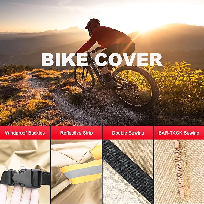 Bike Cover for Transport 2 Bikes - Outdoor Bike Covers for 2 Bike on Rear Bike Rack Transport Waterproof Heavy Duty, 600D Bicycle Rack Covers for 2 Bikes on Car Hitch Travel Storage