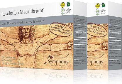Revolution Macalibrium - Natural Concentrated Gelatinized Maca Supplement to Support Men's Hormone Health, Energy, Strength, Power, and Reproductive Health -240 Vegan Capsules (120 Day Supply)