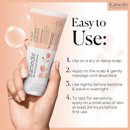 KAMEDIS Scalp Moisturizer Lotion For Dry, Itchy, Dandruff, Flaky, Seborrheic Dermatitis, Psoriasis and Sensitive Scalp. Over-Night Mask Treatment Botanicals-Based. Parabens Free. 3.38 Fl Oz.