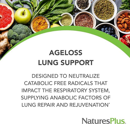 Natures Plus AgeLoss Lung Support - 90 Capsules - Vegetarian, Gluten Free - 30 Servings