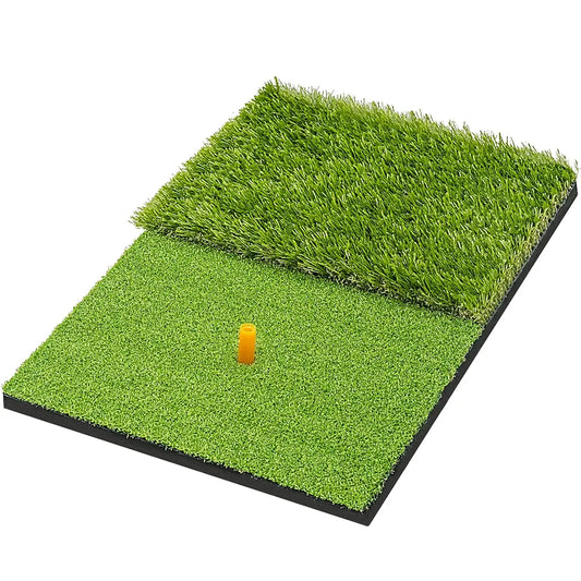 SAPLIZE Foldable Heavy-Duty Golf Hitting Mat, Practice Mat with 10mm EVA Rubber Backing, Larger Size for Indoor/Outdoor Swing and Chipping Practice, Anti-Deformation