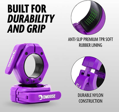 DMoose Barbell Clips (Pair) - Quick Release Olympic 2" Barbell