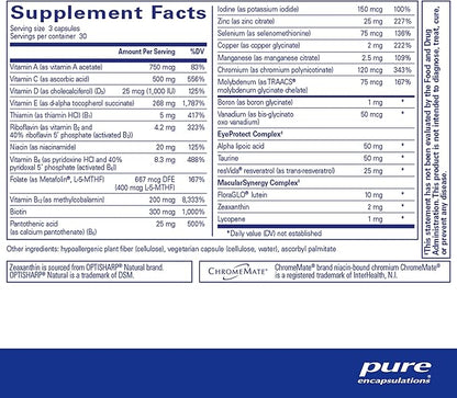 Pure Encapsulations VisionPro Nutrients | Hypoallergenic Multivitamin/Mineral Complex for Maintaining Healthy Vision | 90 Capsules