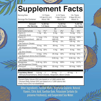 MaryRuth Organics Liquid Nighttime Multimineral Sleep Supplement | Sugar Free | Calm Magnesium Citrate | NO Melatonin | Calcium Magnesium Zinc | Available in 4 Flavors | Gluten Free | 15 Servings
