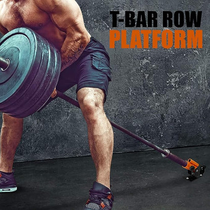Yes4All Deluxe T-Bar Row Platform – Full 360° Swivel & Easy to Install – Fits 1” Standard and 2” Olympic Bars (8. Black - T-Bar Row Platform + Lock Jaw 1inch & 2inch)
