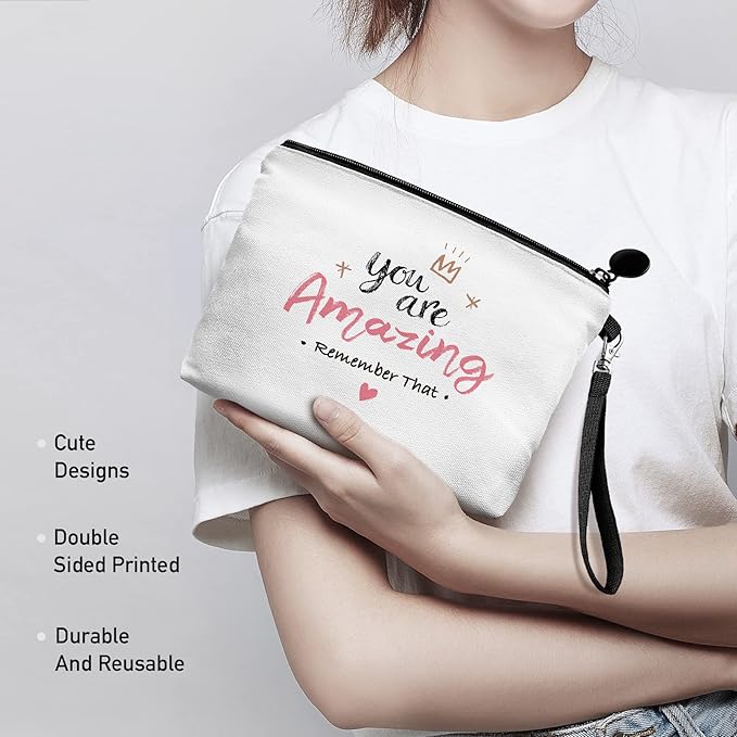 Hglian Inspirational Gifts for Women,You Are Amazing Travel Makeup Bag for Teacher,Nurse,BFF, Bestie,Sister,Christmas Graduation Gift for Women Friends