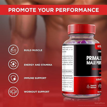 (3 Pack) Primal Ultimate Gummies, Official PrimalUltimate Performance Supplement, The Key to Regain Confidence, Premium Gummy, Official Prime Ultimate Reviews (180 Gummies)