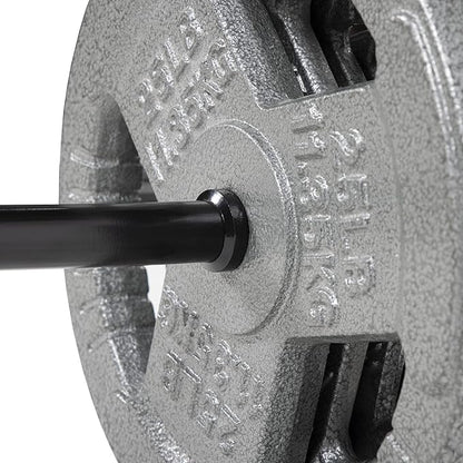 Signature Fitness Standard Threaded Curl Barbell Curl Bar 48 inch (200 lb