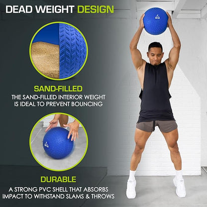 ProsourceFit Slam Medicine Balls 5 10, 15, 15, 20, 20, 25, 25, 30, 30, 50lbs 50lbs Smooth