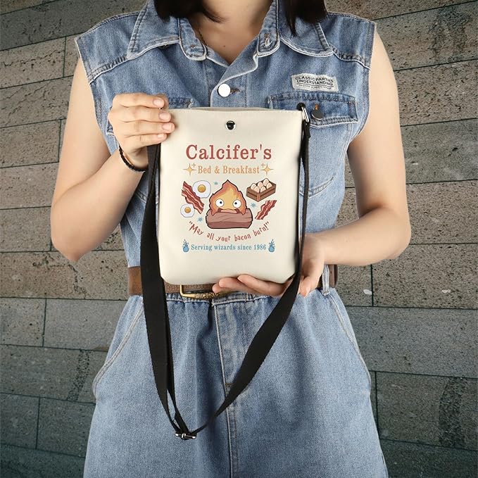 TSOTMO Calcifer's Bed & Breakfast Crossbody Bag Anime Lover Gift for Women Mother Best Friend (Calcifer's CR)