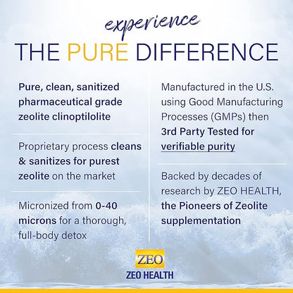 Zeolite Pure | Full Body Detox Cleanse | Safe, Gentle, & Effective Energy Booster That Supports Gut Health, Mental Clarity, & Healthy Inflammation Response | Original Zeolite Powder (400 Servings)