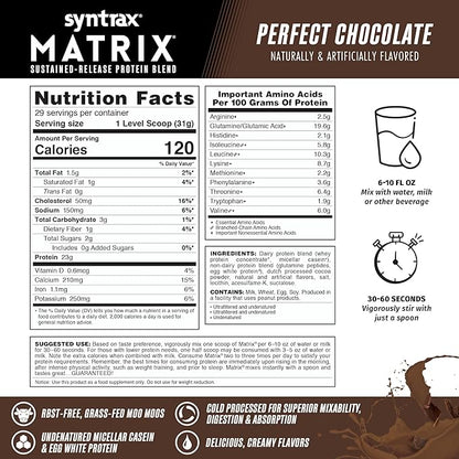 Syntrax Nutrition Matrix Sustained-Release Protein Blend Perfect Chocolate 2 lbs.