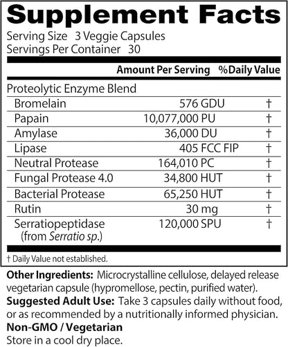 Doctor's Best Proteolytic enzymes, Digestion, Muscle, Joint, Non-GMO, Gluten Free, Vegetarian, 90 Veggie Caps