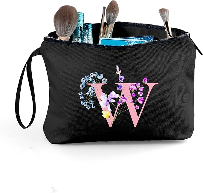 SEAMOON Women Birthday Unique Maid of Honor Friendship Gifts for Women Sister Bridesmaid Bride Personalized Travel Makeup Cosmetic Bag with Mirror Valentines Mothers Day Christmas Graduation W