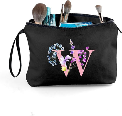 SEAMOON Women Birthday Unique Maid of Honor Friendship Gifts for Women Sister Bridesmaid Bride Personalized Travel Makeup Cosmetic Bag with Mirror Valentines Mothers Day Christmas Graduation W