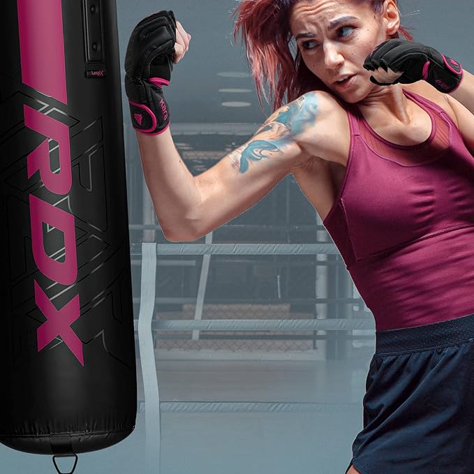 RDX MMA Gloves Grappling Sparring, Pre-Curved Mixed Martial Arts Mitts Men Women Boxing Gloves, Maya Hide Leather Kara Cage Fighting Workout, Combat Sports Training, Muay Thai, Punching Bag Kickboxing