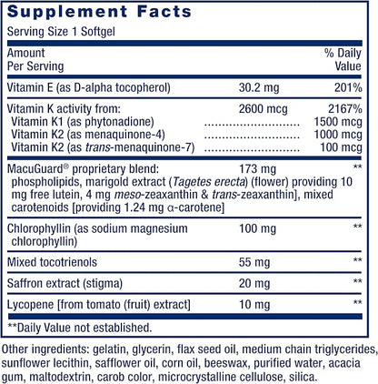 Life Extension Once-Daily Health Booster, Vitamins E, K1 & K2, phospholipids, Fat-Soluble nutrients for Eye Health, Bone Health, Heart Health, Gluten-Free, 1 Daily, Non-GMO, 30 softgels