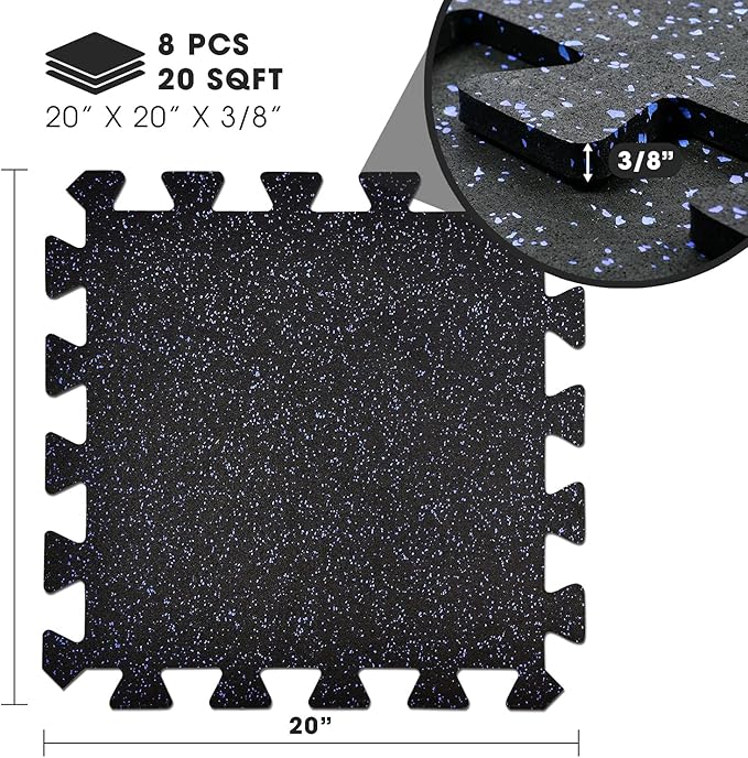 Yes4All Rubber Gym Flooring for Home Gym 0.56" Thick
