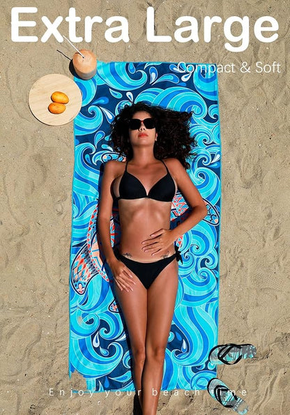 Microfiber Lightweight Beach Towel Sand Free Quick Dry