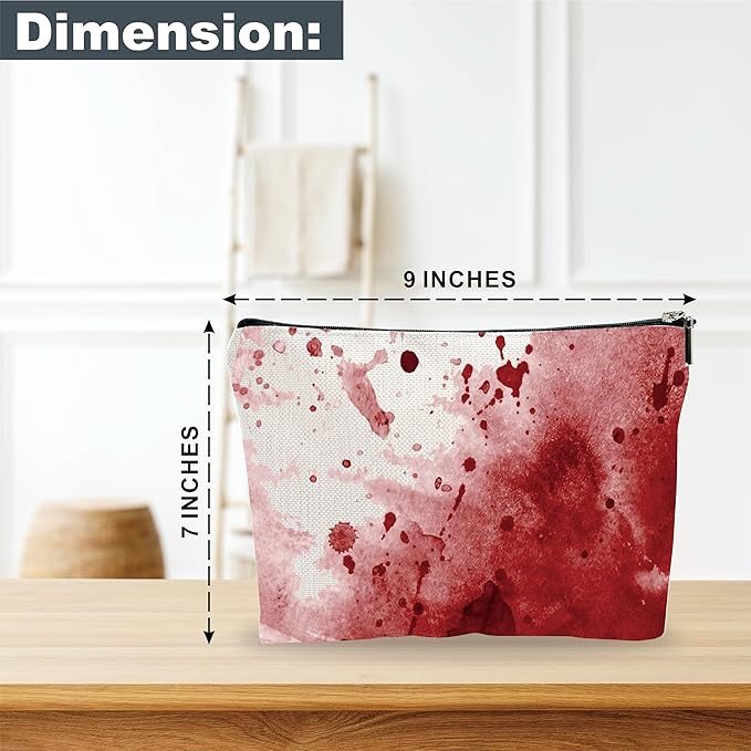 Funny Scary Makeup Bag - Simulated Blood Stains - Horror Printing Cosmetic Bag, Toiletry Bag Gift For Girls, Teen, Candy Bag For Halloween， Personal Care & Accessories - A13