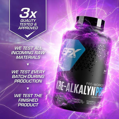 EFX Sports Kre-Alkalyn Pro | pH Correct Creatine Monohydrate Pill Supplement | Muscle Building Pre Workout for Men & Women