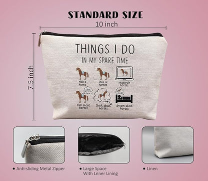 Horse Makeup Bag,Horse Stuff,Horse Gifts For Women,Cowgirl Gifts,Gifts For Horse Lovers,Animal Lovers Gifts For Women,Things I Do In My Spare Time Makeup Bag