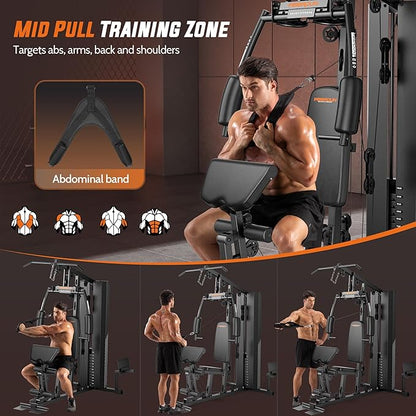 Home Gym with 154LBS Weight Stack