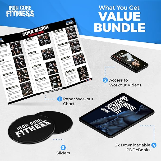 Iron Core Fitness 2 x Dual Sided Gliding