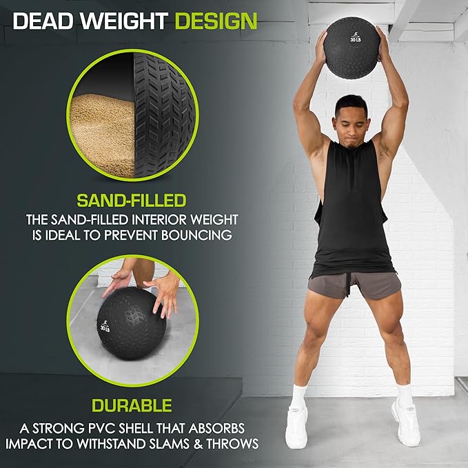 ProsourceFit Slam Medicine Balls 5 10, 15, 15, 20, 20, 25, 25, 30, 30, 50lbs 50lbs Smooth