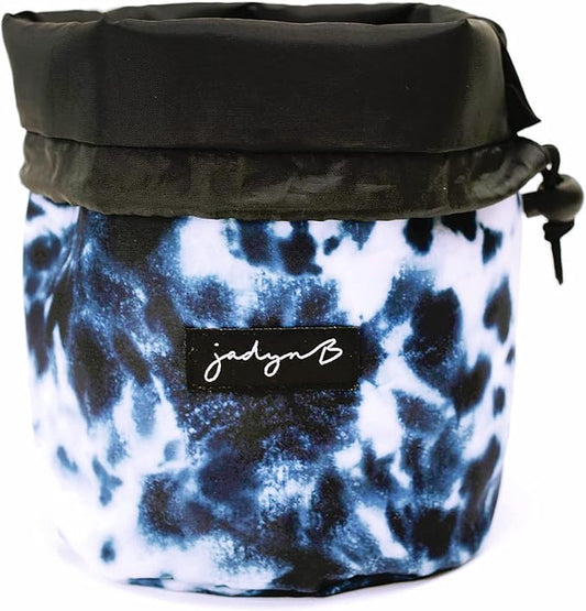 Jadyn Durable Cinch Top Makeup Organizer - Compact Travel Makeup Bag - 7 Interior Pockets for Cosmetics - Drawstring Toiletry Travel Bag for Women - 6L Storage Capacity (Tie Dye)