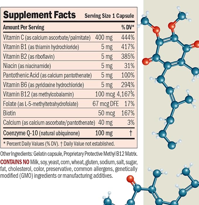Andrew Lessman Coenzyme Q-10 100 mg 360 Capsules – Essential for Energy Production and Optimum Key Organ Function, Anti-Oxidant Support, Depleted by Aging, Plus B-Complex. Easy to Swallow Capsules