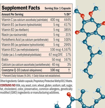 Andrew Lessman Coenzyme Q-10 100 mg 360 Capsules – Essential for Energy Production and Optimum Key Organ Function, Anti-Oxidant Support, Depleted by Aging, Plus B-Complex. Easy to Swallow Capsules