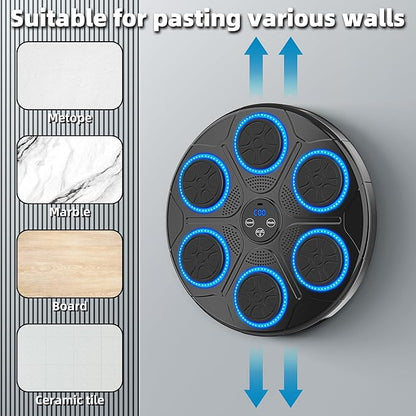 Music Punching Machine Boxing for Kids/Adults, 9 Modes & 9 Speeds Bluetooth Arcade Machine with Boxing Gloves, Large Size Wall Mounted Punching Boxing Equipment