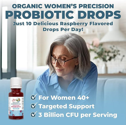MaryRuth Organics USDA Organic 40 Womens Probiotic Liquid Drops | Probiotics for Digestive Health | Stress-Related GI Issues | Occasional Gas Relief for Adults | Vegan | Dairy Free | 30 Servings