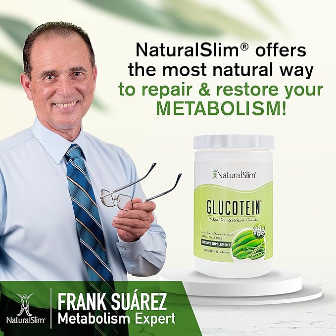 NaturalSlim Resistant Starch with Organic Green Banana Flour and Pea Starch Blend - Non-GMO & Gluten Free - Metabolism & Gut Health Support - 16 Servings