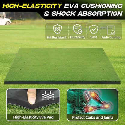 Bltend Thickened Golf Mat: 5x4ft & 5x5ft Heavy-Duty Golf Hitting Mats Practice Outdoor/Indoor, Elite Dense Artificial Turf Matt Training Aid for Backyard/Garage/Driving Range/Simulators