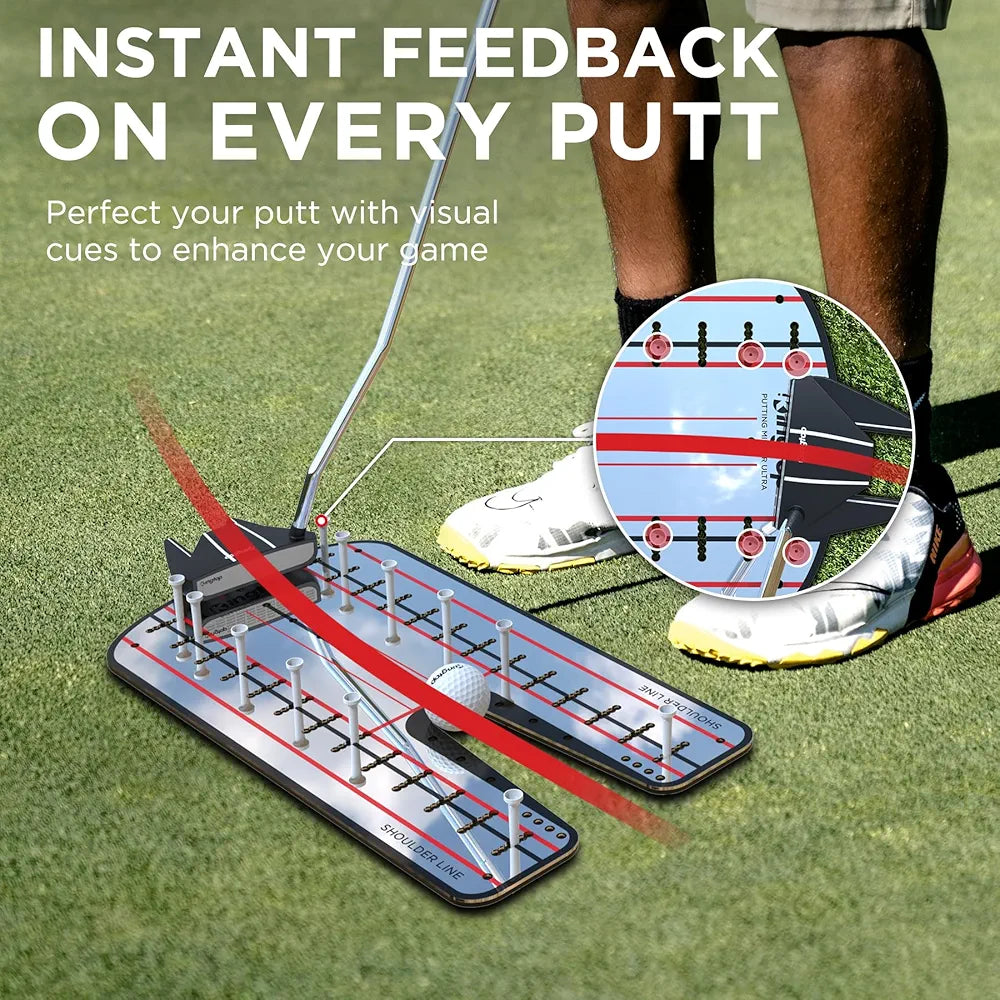 KINGTOP Golf Putting Mirror - Alignment Putting Training Aids for Consistency & Accuracy - Ideal for Indoor | Outdoor Practice, with Carry Bag and Golf Tees