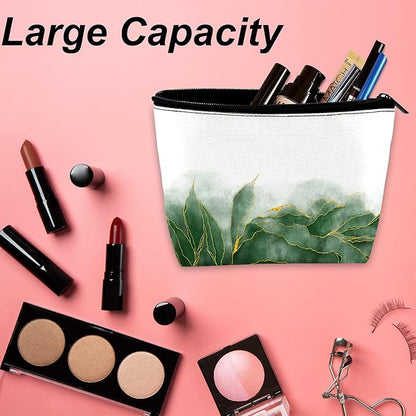 Ginkgo Leaves Elegant Floral Makeup Bag for Purse, Waterproof Funny Cosmetic Bag for Women, Zipper Travel Pouch Gift 9.5×5.9 Inch