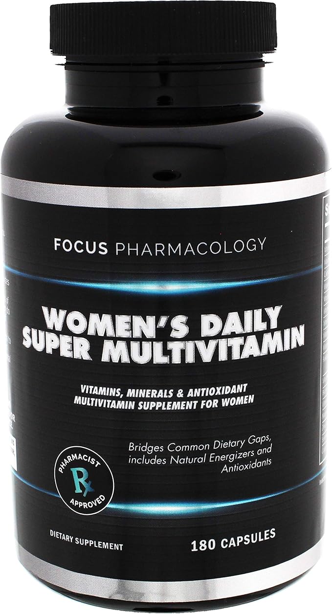 Women's Daily Super Multi-Vitamin for Women - 180 Ct Blend of Vitamins, Minerals, Plus Herbs for Energy, Focus, and Womens Health