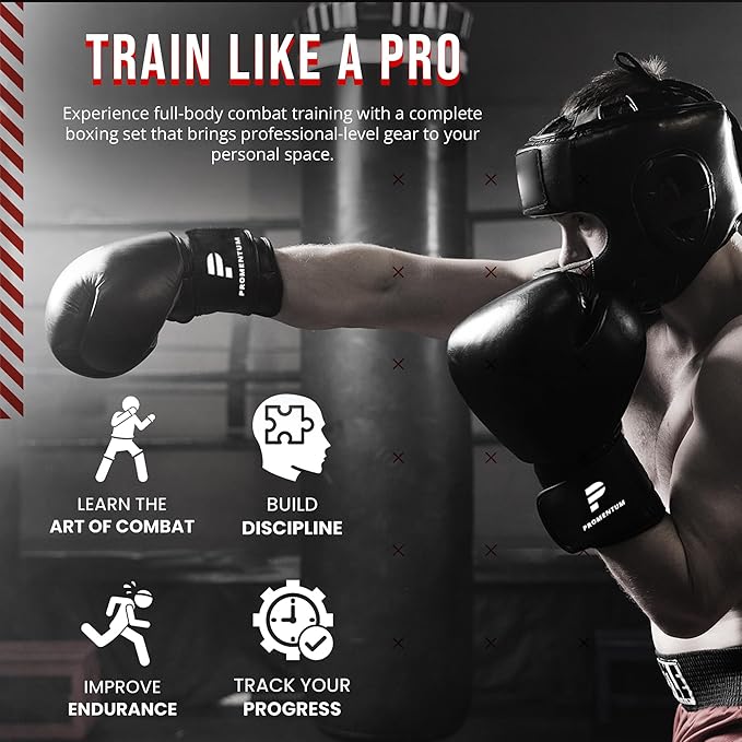 Boxing Set for Adults – 4FT Heavy Duty Hanging Punching Bag (Unfilled) with Gloves, Wraps & Timer – Kickboxing, MMA, Muay Thai Home Gym Training Kit – Saco de Boxeo para Adultos