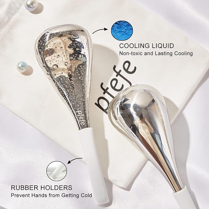 Cryo Sticks Facial Skin Care Ice Globes for Women Face Eyes, Stainless Steel Face Beauty Tools for Girls Ladies, Esthetician Supplies Cooling Spa Globes with Storage Case