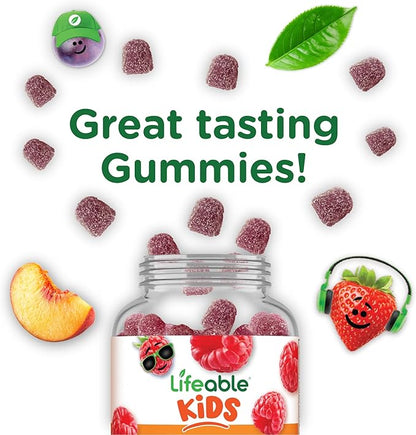 Lifeable Zinc for Kids | 25mg | Great Tasting Natural Flavored Zinc Gummies | Gluten Free Vegetarian Non GMO Zinc Supplements | Kids Zinc for Immune Support | 90 Gummies