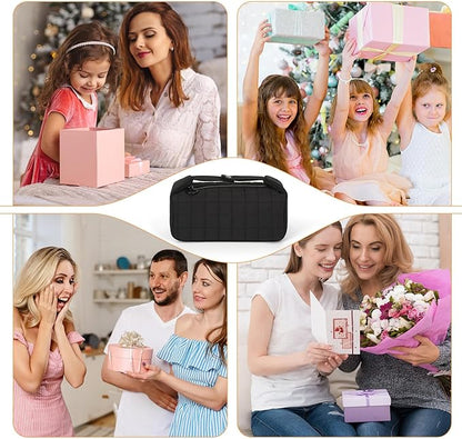 Makeup Bag Travel Cosmetic Bag for Women Girls, Zipper Make Up Pouch, Water-resistant Toiletry Bag, Portable Small Makeup Bag, Cosmetic Travel Tool Pouch, Black